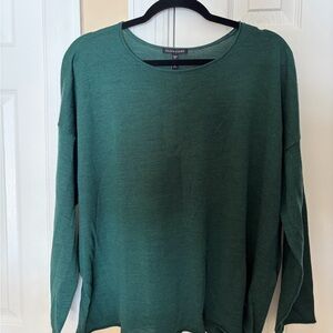 NWT Eileen Fisher Merino Wool Pullover Sweater Top XL Pine Green